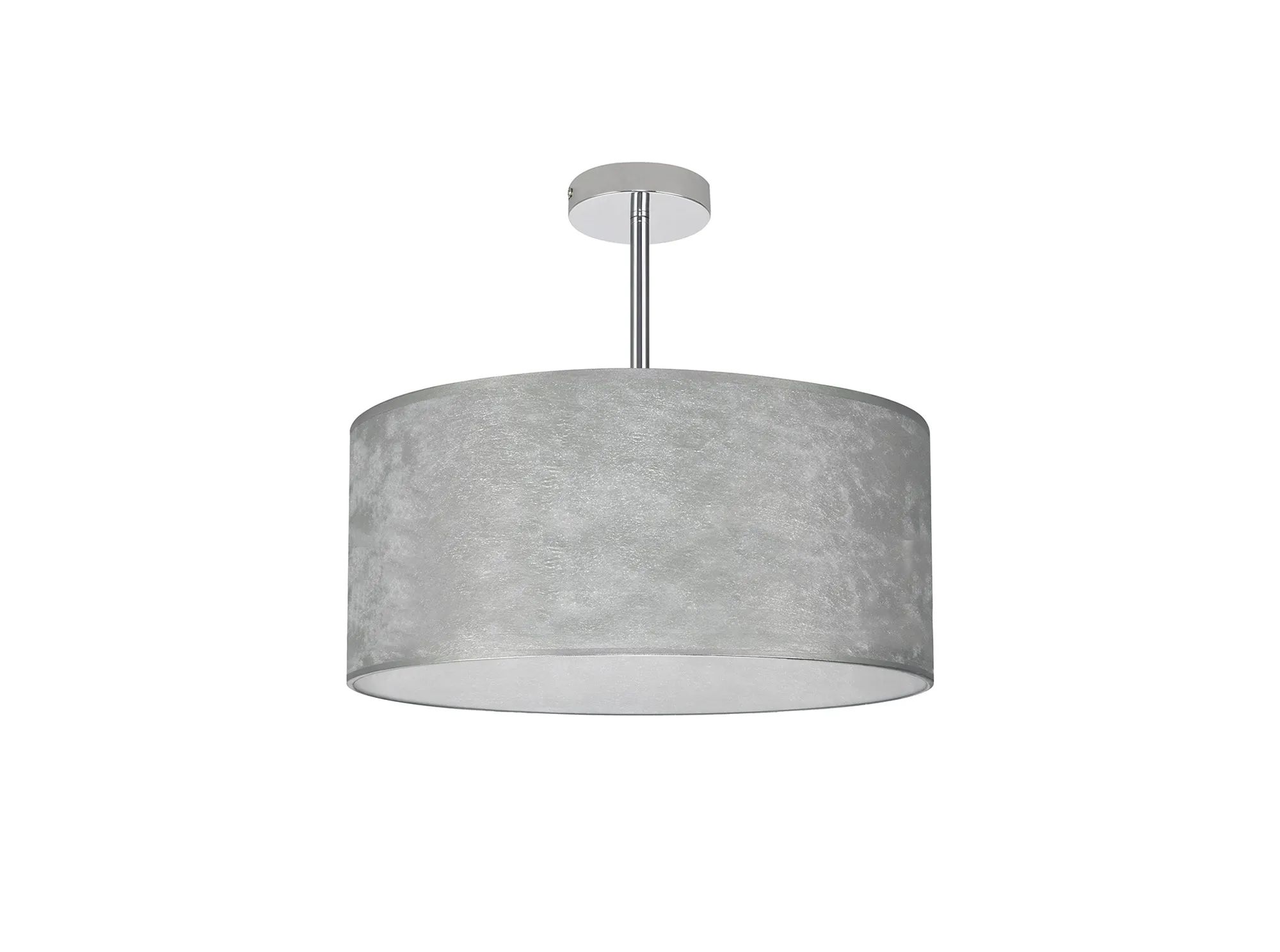 Baymont 50cm Semi Flush 3 Light Polished Chrome, Silver Leaf DK0791  Deco Baymont CH SL